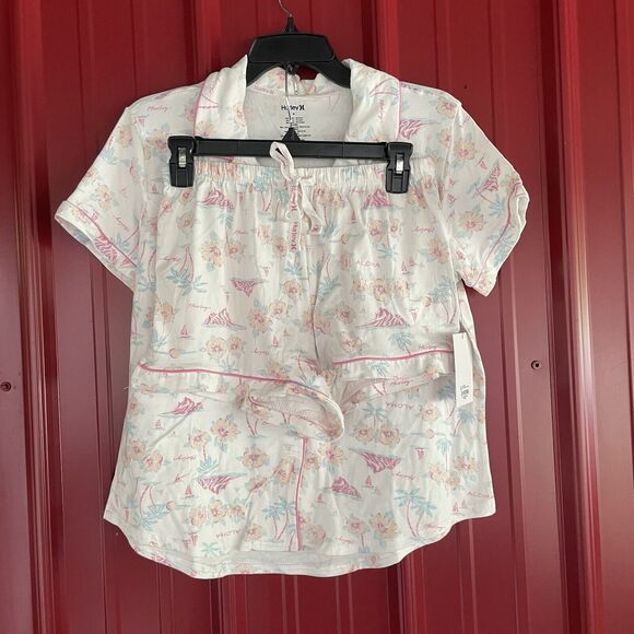 Hurley Other - Hurley Top & Shorts Pajama Set Loungewear Soft & Cozy Lightweight Medium New
